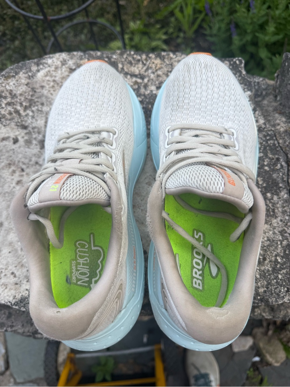 Brooks Running Shoes in Light Gray, Aqua & Lime